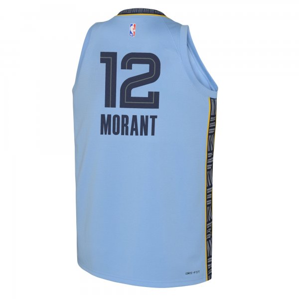 Youth Memphis Grizzlies Ja Morant Jordan Brand Light Blue Swingman Jersey - Statement Edition