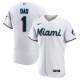 Men's Miami Marlins Nike White Home #1 Dad MLB Jersey