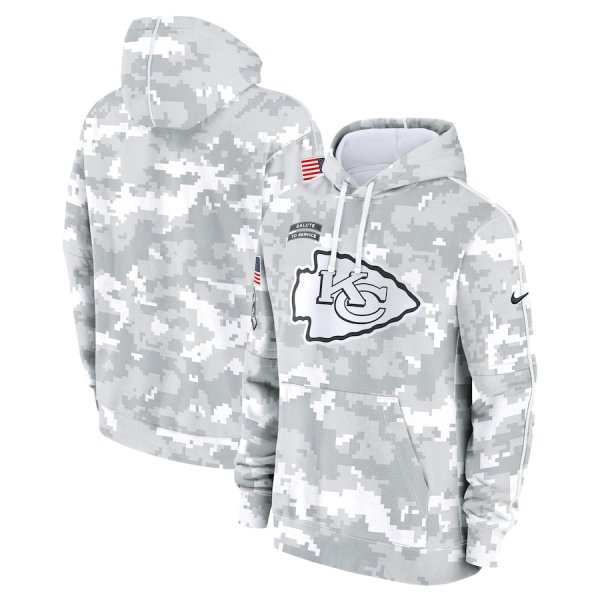 Women's Nike Arctic Camo Kansas City Chiefs 2024 Salute To Service Club Fleece Pullover Hoodie