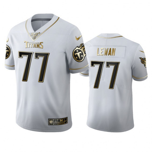 Tennessee Titans #77 Taylor Lewan Men's Nike White Golden Edition Vapor Limited NFL 100 Jersey