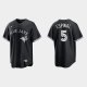 Men's Toronto Blue Jays #5 Santiago Espinal Black White 2021 All Black Fashion MLB Jersey