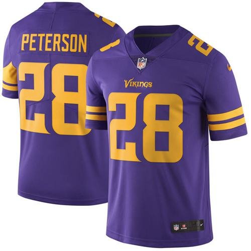 Nike Minnesota Vikings#28 Adrian Peterson Purple Youth Stitched NFL Limited New Color Rush Jersey