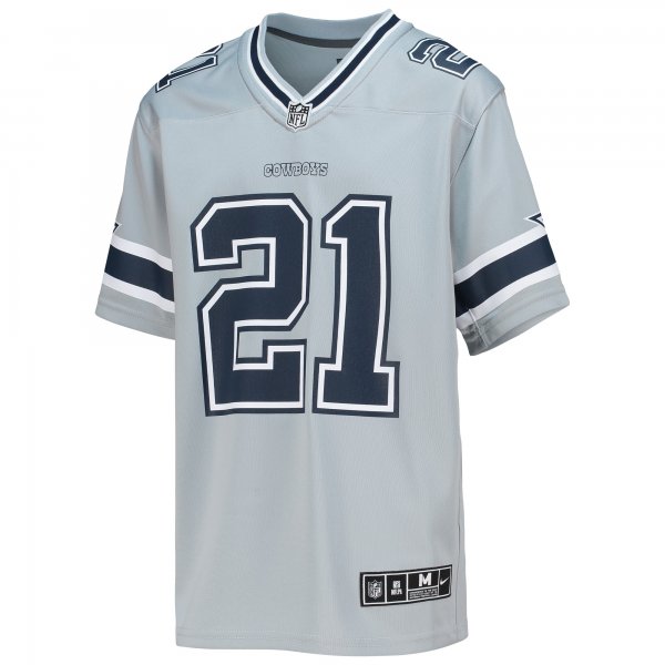 Youth Dallas Cowboys Ezekiel Elliott Nike Silver Inverted Team Game Jersey