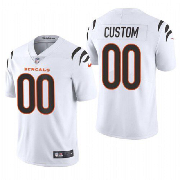 Men's Cincinnati Bengals Customized 2021 White Vapor Untouchable Limited Stitched Jersey