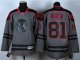 Chicago Blackhawks #81 Marian Hossa Charcoal Cross Check Fashion Stitched NHL Jersey