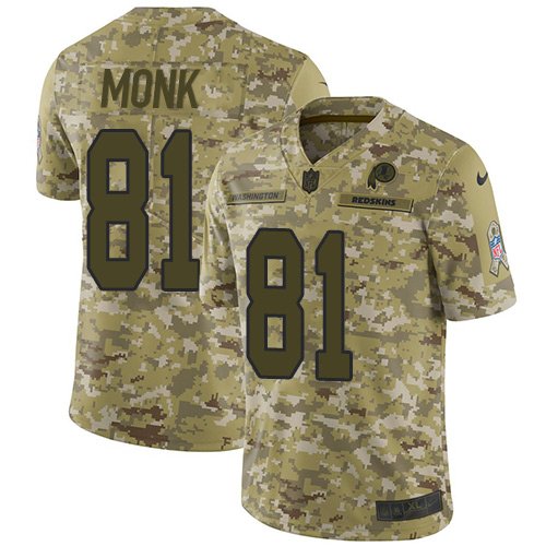 Nike Washington Redskins #81 Art Monk Camo Men's Stitched NFL Limited 2018 Salute To Service Jersey