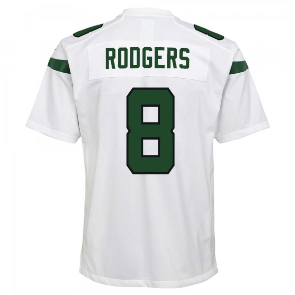 Youth New York Jets Aaron Rodgers Nike White Game Jersey