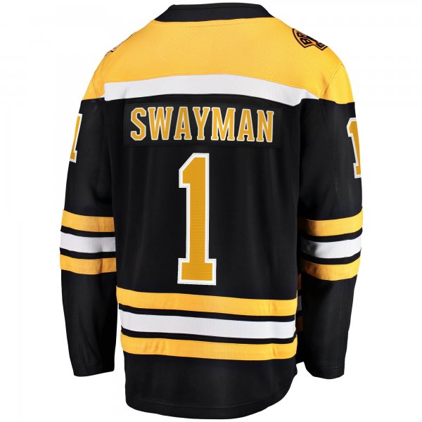 Men's Boston Bruins Jeremy Swayman Fanatics Black Home Breakaway Replica Jersey