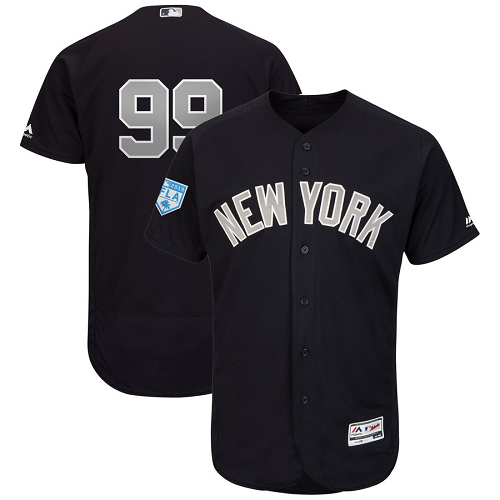 Men's New York Yankees #99 Aaron Judge Majestic Navy Alternate 2019 Spring Training Flex Base Player MLB Jersey