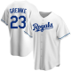 Men's Kansas City Royals #23 Zack Greinke Cool Base White Home MLB Jersey