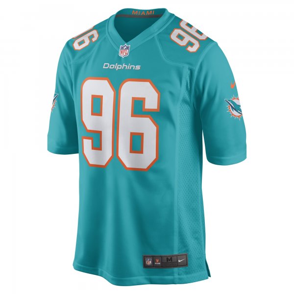 Men's Miami Dolphins Porter Gustin Nike Aqua Game Player Jersey