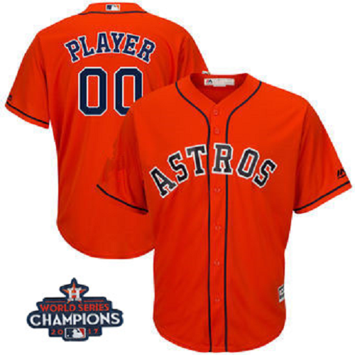 Houston Astros Orange 2017 World Series Champions Men's Customized Cool Base Player MLB Jersey