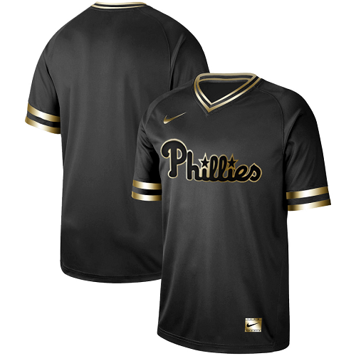 Men's Nike Philadelphia Phillies Blank Black Gold MLB Jersey