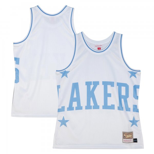 Men's Los Angeles Lakers  Mitchell & Ness White Hardwood Classics Blown Out Fashion Jersey