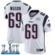 Men's Nike NFL New England Patriots #69 Shaq Mason Limited Road White Vapor Untouchable Super Bowl LII Jersey