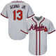 Atlanta Braves #13 Ronald Acuna Jr. Grey Cool Base Stitched Youth MLB Jersey