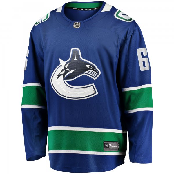 Men's Vancouver Canucks Brock Boeser Fanatics Blue Home Breakaway Jersey