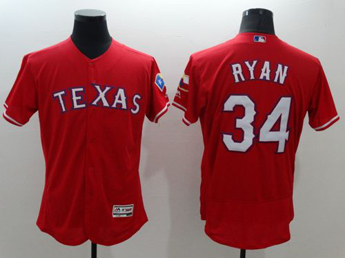 Texas Rangers #34 Nolan Ryan Red Flexbase Collection Stitched MLB Jersey