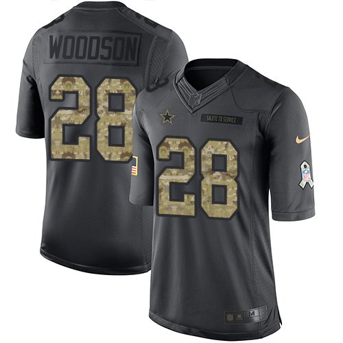 Nike Dallas Cowboys #28 Darren Woodson Black Men's Stitched NFL Limited 2016 Salute To Service Jersey