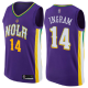 Swingman Men's Brandon Ingram Purple Jersey #14 Basketball New Orleans Pelicans City Edition