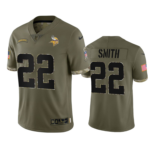 Minnesota Vikings Harrison Smith Olive 2022 Salute To Service Jersey #22