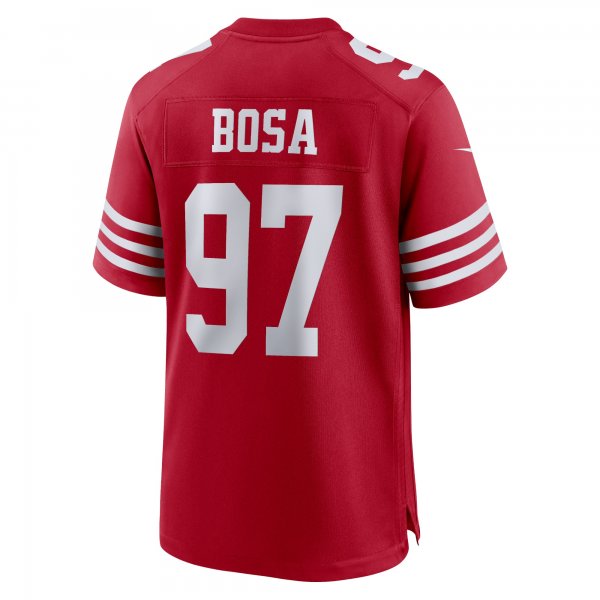 Men's San Francisco 49ers Nick Bosa Nike Scarlet Super Bowl LVIII Game Jersey