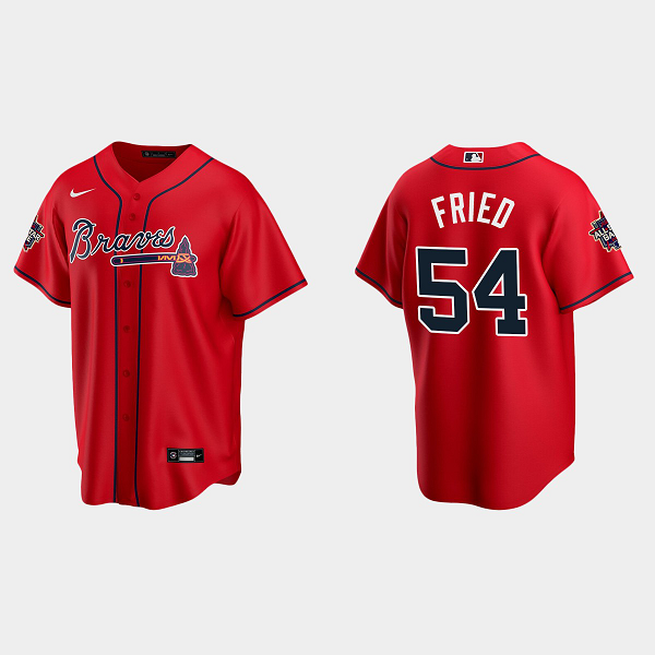 Men's Atlanta Braves #54 Max Fried Red 2021 MLB All-Star Jersey