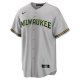 Men's Milwaukee Brewers Christian Yelich Nike Gray Alternate Replica Player Jersey