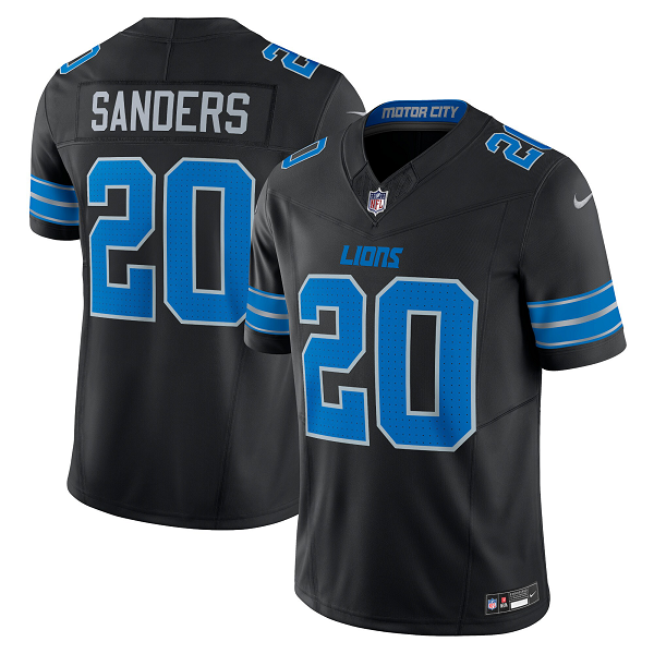 Men's Detroit Lions #20 Barry Sanders Nike Black 2nd Alternate Vapor F.U.S.E. Limited Jersey