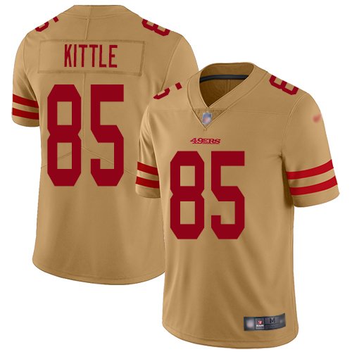 San Francisco 49ers #85 George Kittle Gold Youth Stitched NFL Limited Inverted Legend Jersey