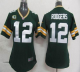 Nike Green Bay Packers #12 Aaron Rodgers Green Team Color With C Patch Women's Stitched NFL Elite Jersey