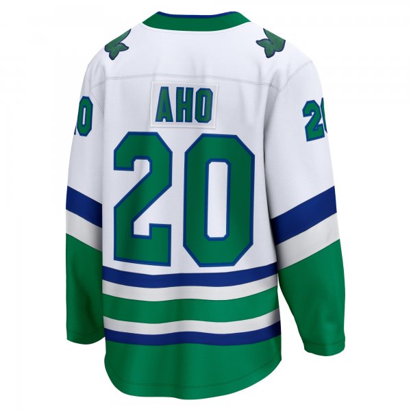 Men's Carolina Hurricanes Sebastian Aho Fanatics White Whalers Premier Breakaway Jersey