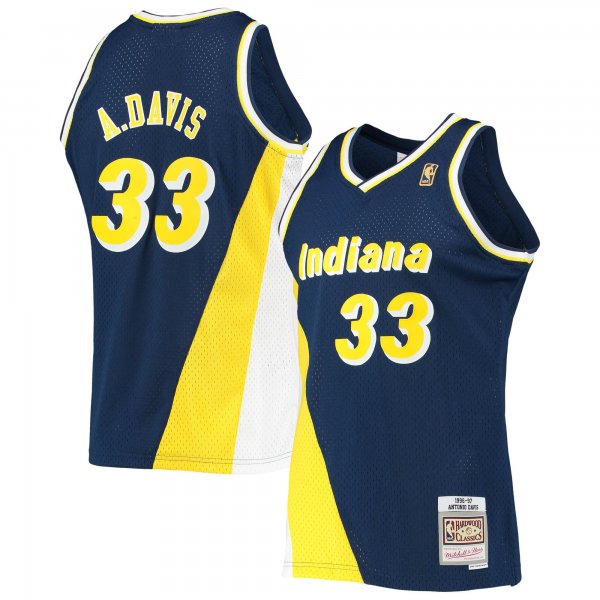 Men's Indiana Pacers Antonio Davis Mitchell & Ness Navy 1996/97 Hardwood Classics Swingman Jersey