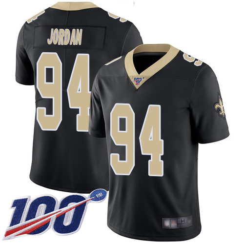 New Orleans Saints #94 Cameron Jordan Black Team Color Men's Stitched NFL 100th Season Vapor Limited Jersey