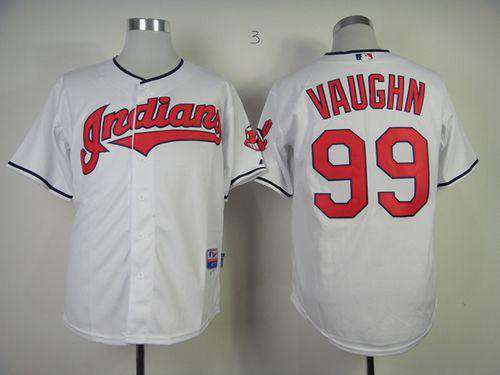 Cleveland Indians #99 Rick Wild Thing Vaughn Stitched White MLB Jersey