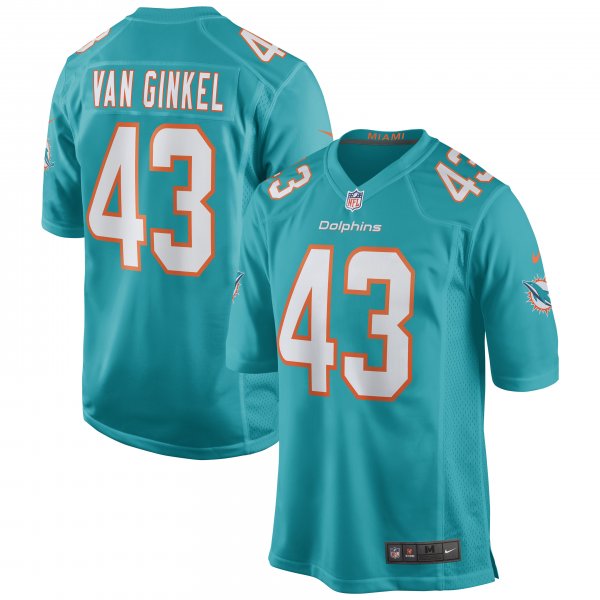 Men's Miami Dolphins Andrew Van Ginkel Nike Aqua Game Jersey