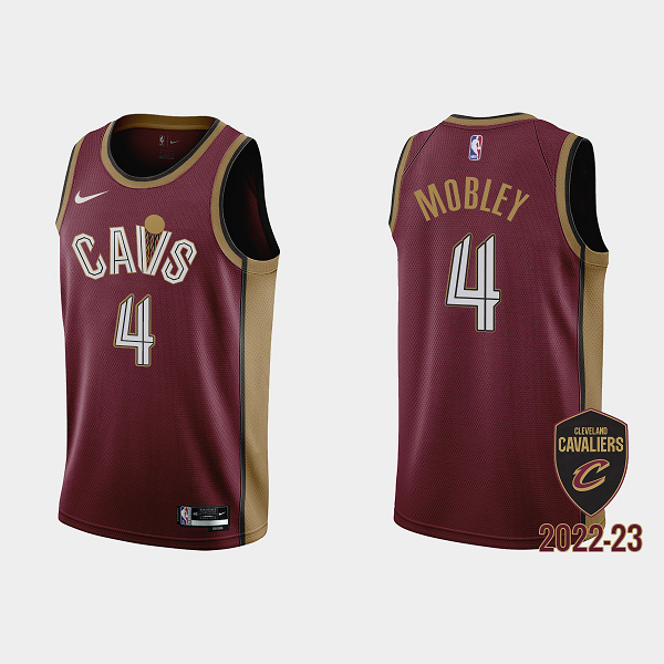 Men's Cleveland Cavaliers #4 Evan Mobley 2022-23 Icon Edition Wine Gold is Back NBA Jersey