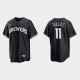 Men's Milwaukee Brewers #11 Rowdy Tellez Black White 2021 All Black Fashion MLB Jersey