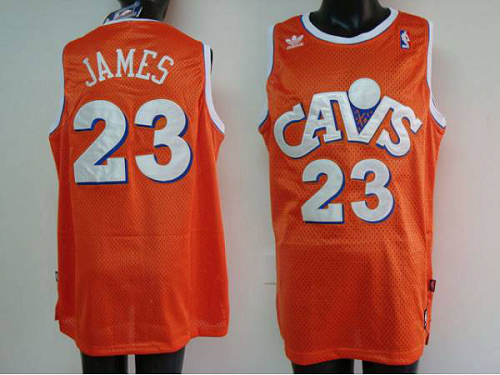 Men's Mitchell and Ness Cleveland Cavaliers #23 LeBron James Stitched Orange CAVS NBA Jersey