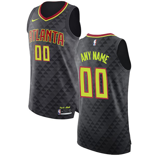 Men's Nike Atlanta Hawks Black Icon Edition Custom Jersey