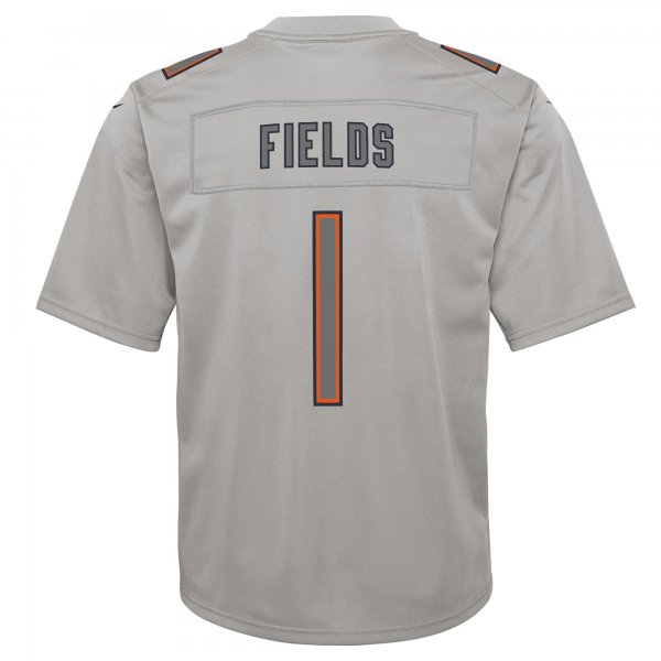 Youth Chicago Bears Justin Fields Nike Gray Atmosphere Game Jersey