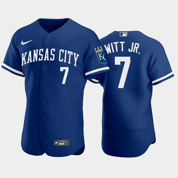 Men's Kansas City Royals #7 Bobby Witt Jr. 2022 Blue MLB Jersey