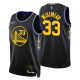 Golden State Warriors #33 James Wiseman 2021-22 City Edition Black celebrateing NBA 75th Jersey