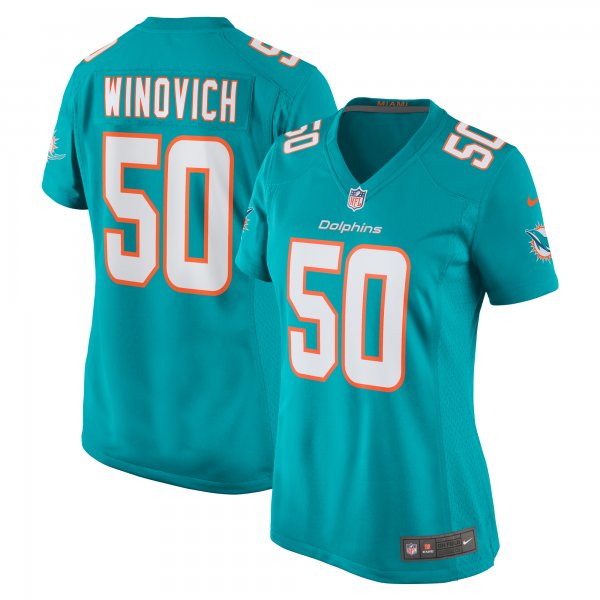 Women's Miami Dolphins Chase Winovich Nike  Aqua Team Game Jersey