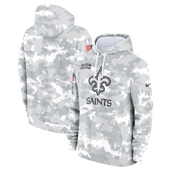 Men's Nike Arctic Camo Seattle Seahawks 2024 Salute To Service Club Fleece Pullover Hoodie