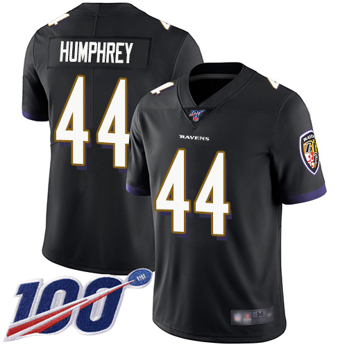 Baltimore Ravens #44 Marlon Humphrey Black Alternate Men's Stitched NFL 100th Season Vapor Limited Jersey