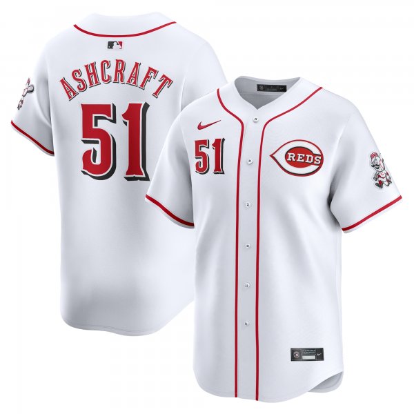 Men's Cincinnati Reds Graham Ashcraft Nike White Home Limited Player Jersey