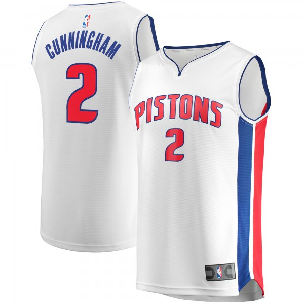 Men's Detroit Pistons Cade Cunningham Fanatics White Fast Break Replica Jersey - Association Edition