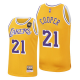 Men's Los Angeles Lakers #21 Michael Cooper 2021 Naismith Hall Of Fame Gold Throwback NBA Jersey