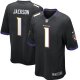 Men's Nike Baltimore Ravens #1 Lamar Jackson Black 2018 NFL Draft Pick Game Jersey